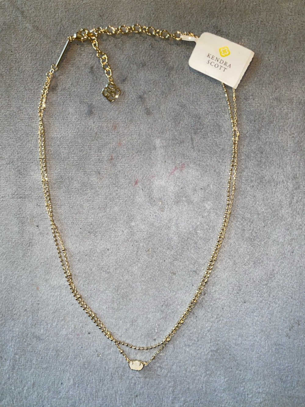 BNWT Kendra Scott Emilie Gold Multi Strand Necklace in Iridescent Drusy $90